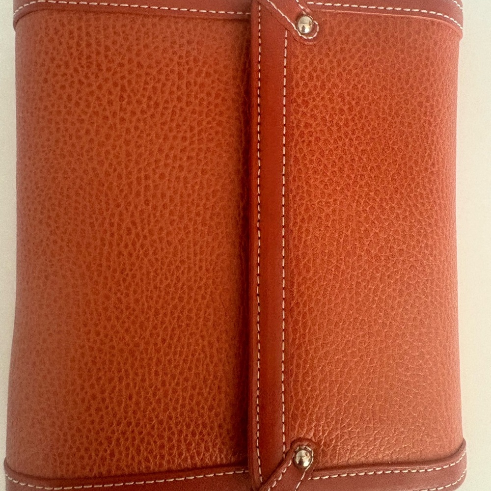 Vintage 2003 Franklin Covey Berkeley Trifold Leather Organizer Binder -Ginger